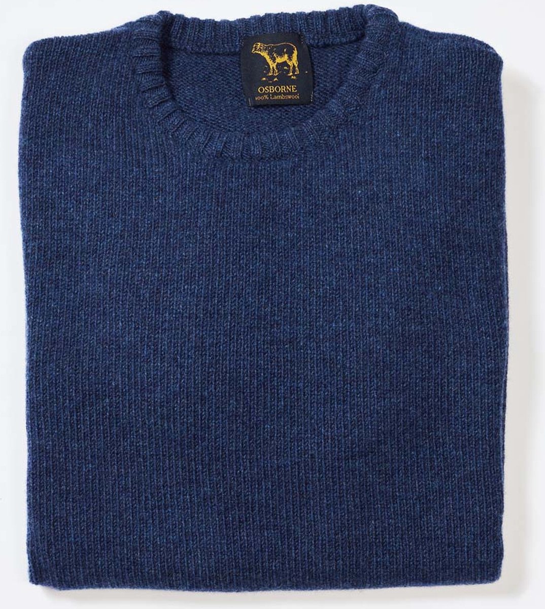 Osborne Knitwear Trui met vervilte ronde hals - Lamswol - Rhapsody - L