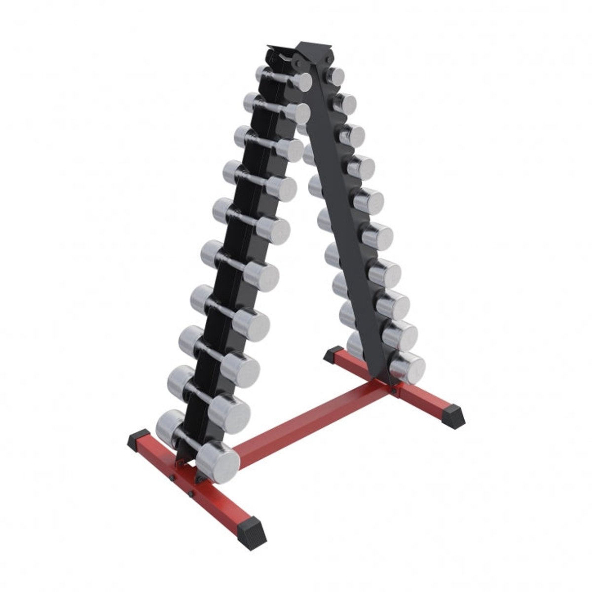 Dumbell standaard met 110 kg Chrome dumbells