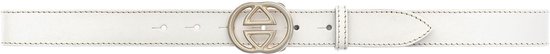 Vanzetti Cuir Ceinture Leather Buckel Belt W95 White Blanc
