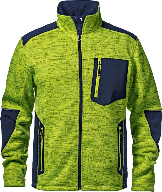 SIR SAFETY FIGHTER Werkjas HEREN Werktrui Geel - Winddicht - Met Softshell Inzetstukken - Reflecterende Details - Fleece Kraag & Voorgevormde Mouwen