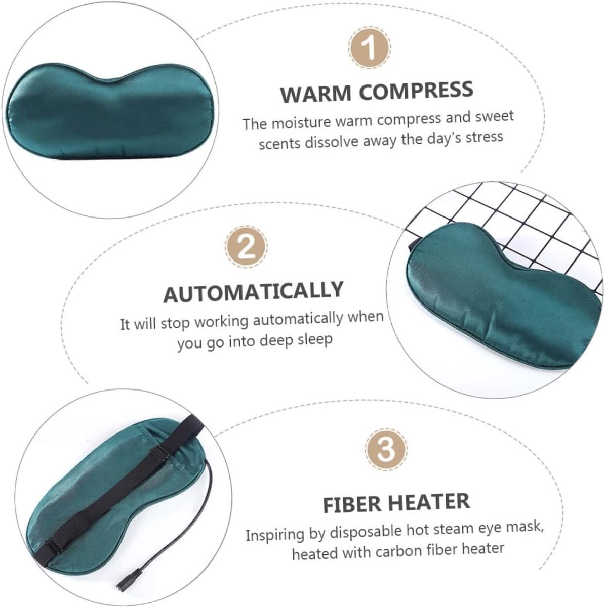 Verwarmd USB Oogmasker - 2 Sets Slaapmasker met Stoom en Temperatuurregeling — cadeau in Verzorging - foto 8