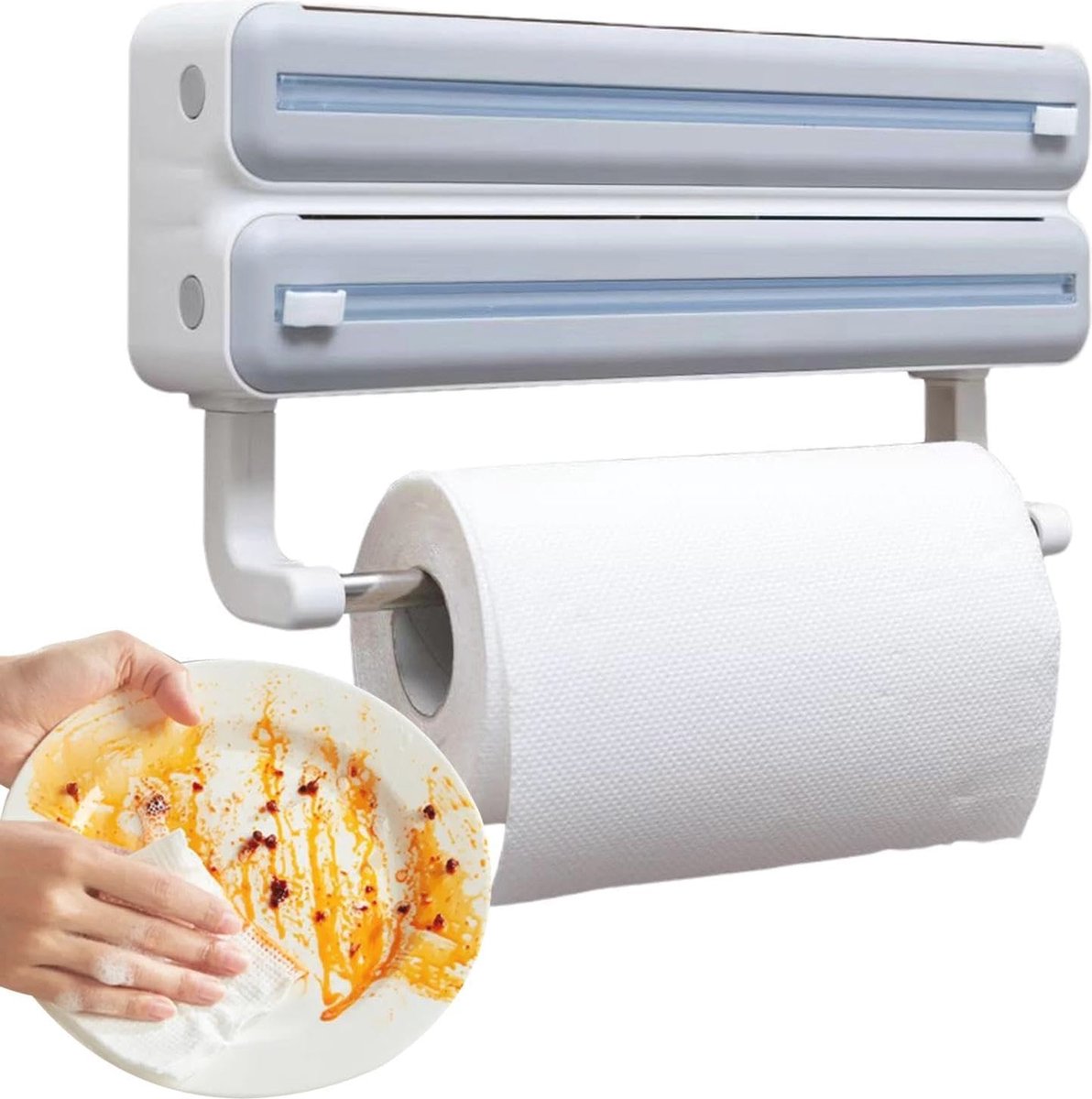 Vershoudfolie Dispenser met Snijder - Muurbevestiging & Wikkelorganizer