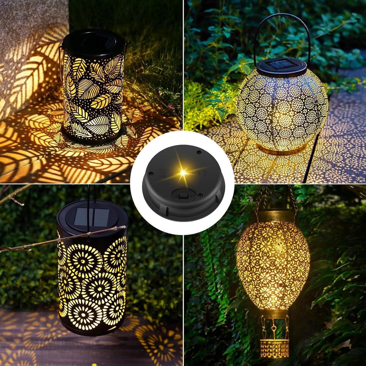 Lot De 2 Boîtes Lumineuses Solaires De Rechange - Panneau Solaire Intégré, étanche, LED Blanc Chaud - Pour Lanternes De Jardin - 9