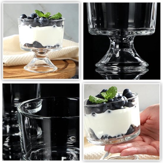 Kadax Beate Theeglazen in set, 6 glazen met oor, vaatwasmachinebestendig, ook geschikt voor koffie, ijsthee of frisdrank, 250 ml