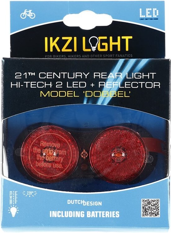 Ikzi Light Achterlicht Dobbel Led Spatbord Rood/zwart — afbeelding 2