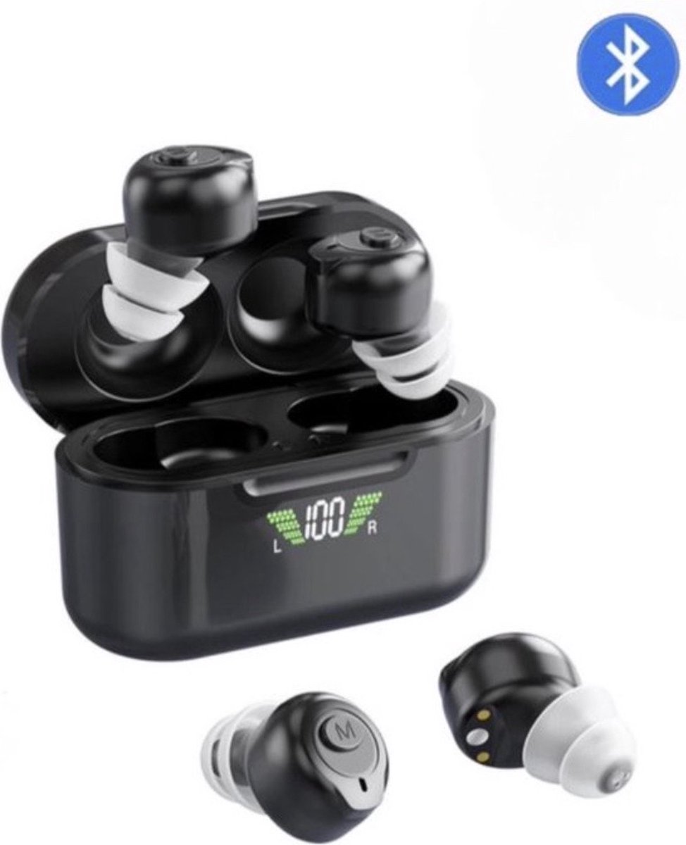 Goedkoopste medj-Gehoorapparaat-2x Mini Intelligent digitaal gehoorapparaat - Bluetooth - Met Noise Reductie - Geluids Reductie -Ruis onderdrukking- Magnetisch laden - Voor in het oor (IHO) links en rechts - Kleur Zwart