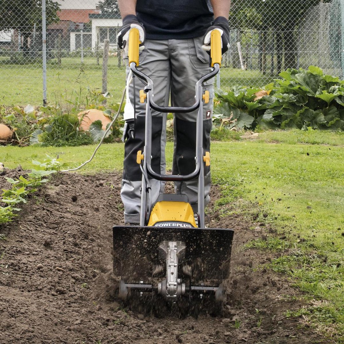Tuinfrees op benzine, 52 cc, motorhak, graaffrees, grondfrees, tuinhak, grondfrees voor grondbewerking en aarde losmaken met 4 messen en verstelbare wielen