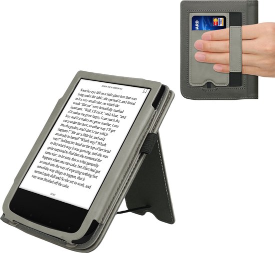 kwmobile flip cover for Pocketbook Touch Lux 4/ Lux 5/Touch HD 3/Color (2020) - Étui livre avec fermeture magnétique - Housse pour liseuse en gris