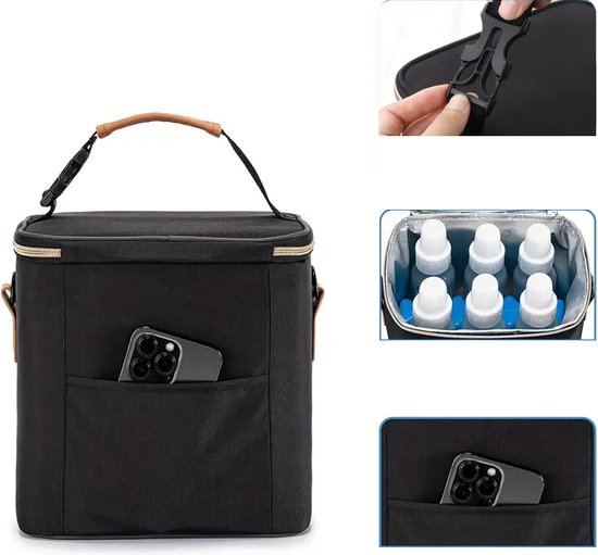 Dutchers.® Luxe Kolftas - * - Inclusief Koelelement - Koeltas Moedermelk - Koeltas voor Onderweg - Opbergruimte voor Afgekolfde Flesjes - Afgekolfde Melk Bewaren - Baby - Thermisch Geïsoleerde Reistas - Stijlvol & Praktisch van Dutchers — afbeelding 3