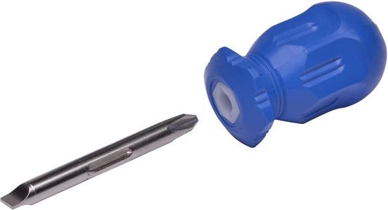 SW-Stahl 31200L Tournevis réversible plat + croix I Tournevis Phillips PH2 I Tournevis plat 6 mm I Tournevis 2 en 1 court