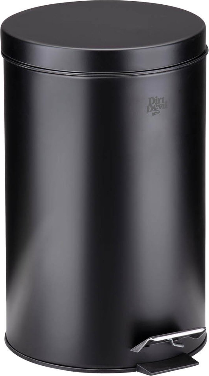 Goedkoopste Dirt Devil Pedaalemmer 12 Liter - Afvalemmer Soft Close Mechanisme - Prullenbak met Verwijderbare Binnenbak - voor Badkamer - 27.2 x 25.5 x 40.2 cm - RVS - Zwart