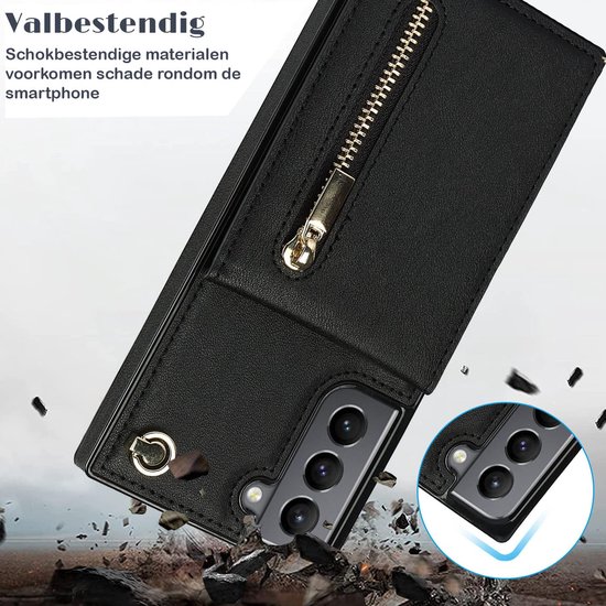 Étui portefeuille avec cordon Samsung Galaxy S21 - Noir