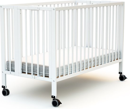 AT4 - Opvouwbaar kinderbed FLOW in hout Wit 60 x 120 cm
