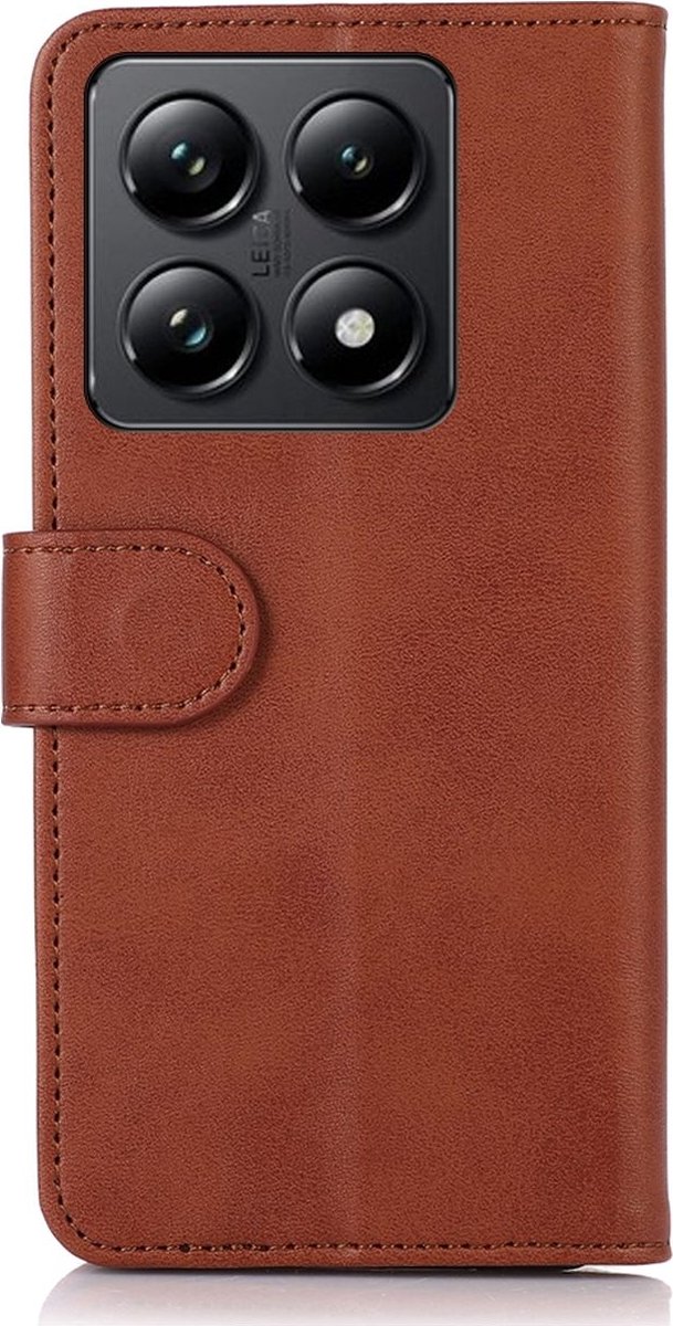 Mobigear Telefoonhoesje geschikt voor Xiaomi 14T Hoesje | Mobigear Wallet Bookcase Portemonnee | Pasjeshouder voor 3 Pasjes | Telefoonhoesje voor Pinpas / OV Kaart / Rijbewijs - Bruin