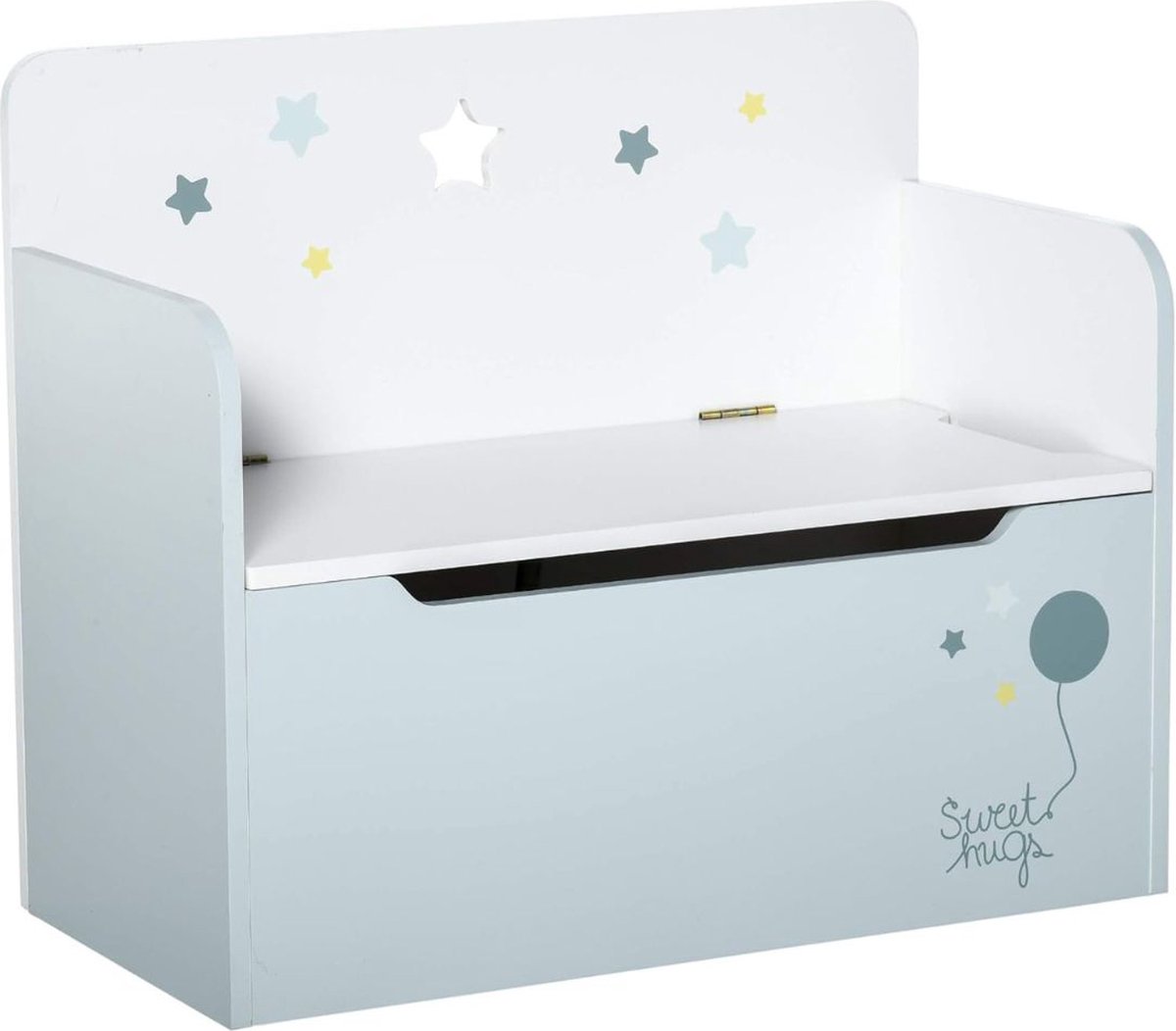ApexArte® Speelgoedkist - Speelgoedkast - Dekenkist - Lichtblauw en Wit