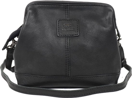 Bear Design Sjanne Sac à bandoulière en cuir avec attelle - Zwart