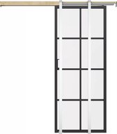 Bol.com Vente-unique Schuifdeur met schuifsysteem van aluminium en mat gehard glas - H205 x B93 cm - WILDEN II aanbieding