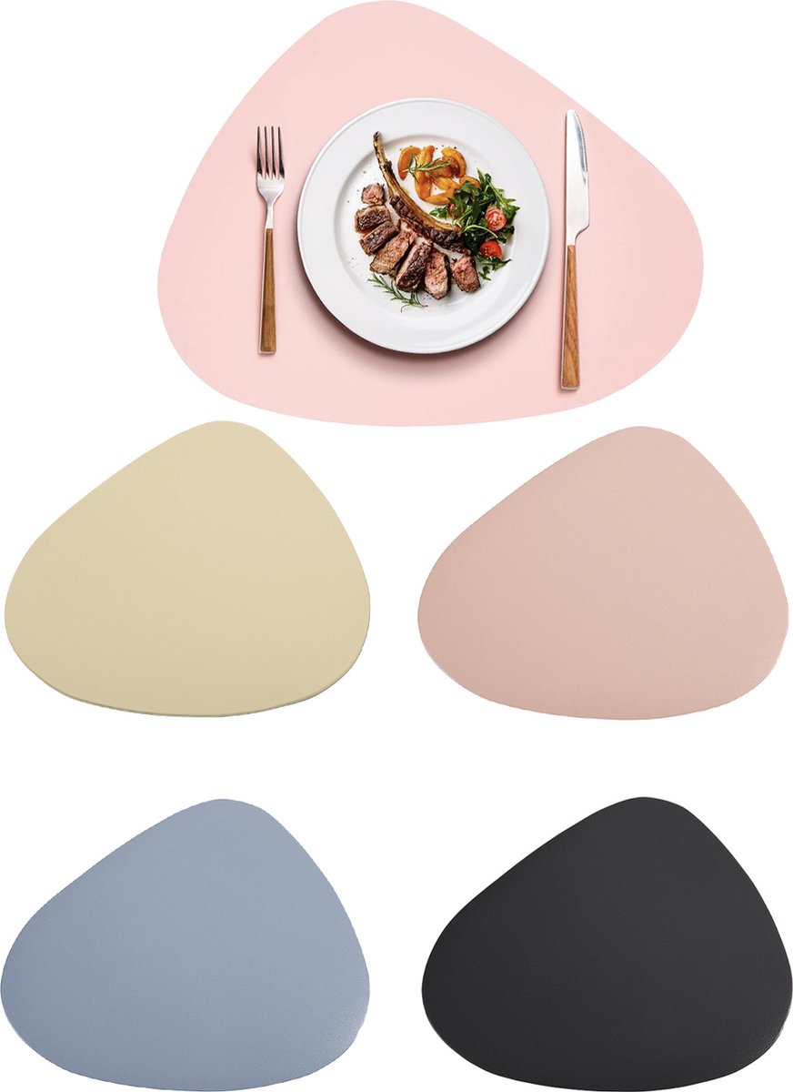 Crrynuo Placemats 4 Stuks - Hittebestendig - Makkelijk schoon - Siliconen - Dubbelzijdig - Placemat voor op tafel
