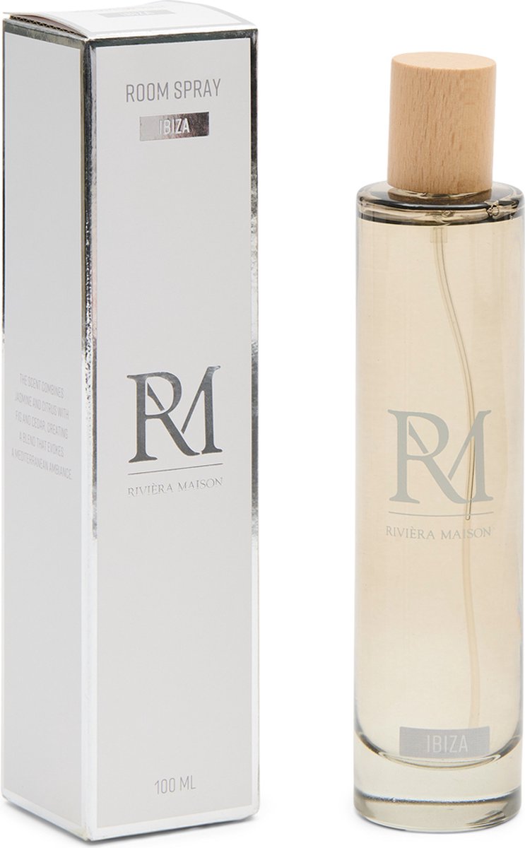 Riviera Maison Roomspray Bruin - Ibiza Huisparfum Fris - Glas - (ØxH) 4x16