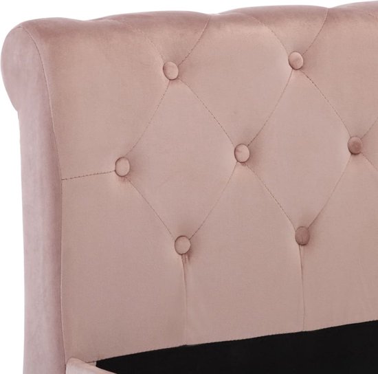 The Living Store Cadre de lit velours rose 180x200 cm - Lit