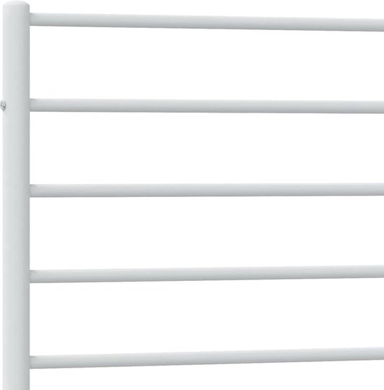 Cadre de lit avec tête de lit en métal blanc The Living Store 100x200 cm - Cadre de lit robuste - Cadre de lit en métal - Cadre de lit Wit - Lit simple - Cadre à sommier tapissier