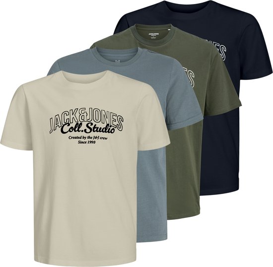 JACK&JONES - T-shirt JJMAKOTO SS col rond, lot de 4 - Homme - T-shirts