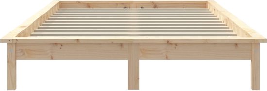 The Living Store Lit Bois de pin - Cadre de lit Classique en bois - 120x200cm - Aspect rustique