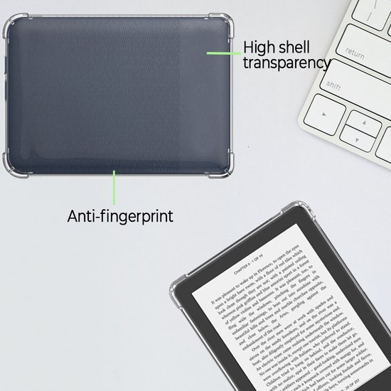 Lunso Geschikt voor Kobo Clara HD hoes (6 inch) - TPU Backcover - Transparant van Lunso — afbeelding 3
