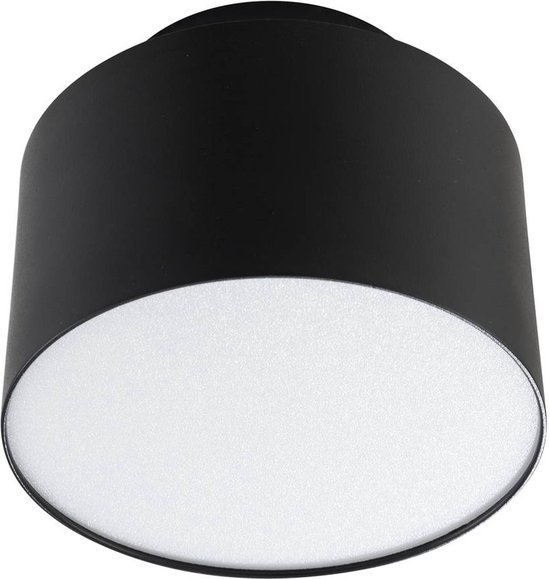 Lindby - Plafonnier LED - 1 lumière - Aluminium - H: 8,8 cm - noir - Source lumineuse incluse