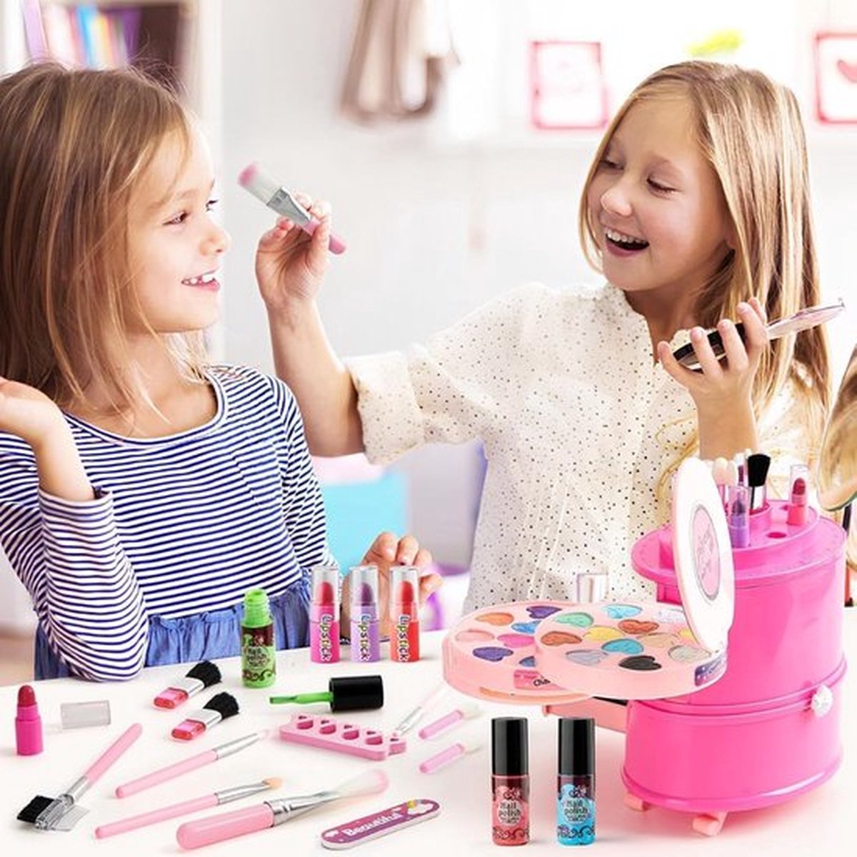 Make up Koffer Meisjes - Kinder Speelkoffer met Inhoud - Make upset voor Kinderen - Roze Set
