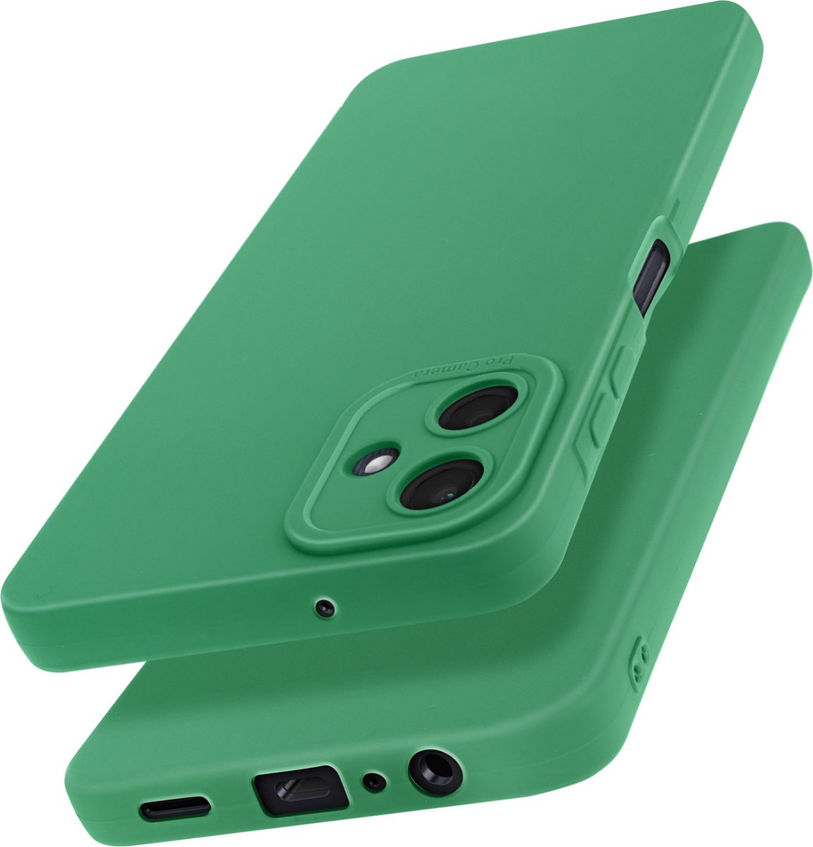 Avizar Dekking Geschikt voor Samsung Galaxy A06 Silicone Mat Blok Camera Beschermd, Groen