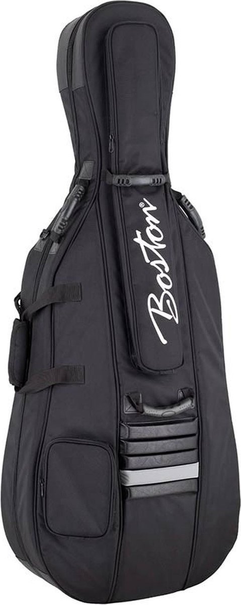 Boston CT-1044 deluxe cello bag 4/4, black 1680D nylon, 25mm polyethylene foam padding with luxe velour interior