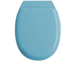 Allibert wc-bril ATLAS - geperst hout - afklikbaar - met regelplaat - tuquoise gelakt