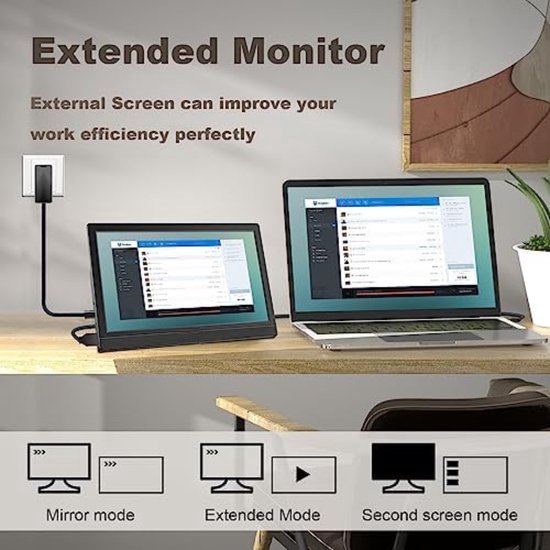 PolkaHome Portable Monitor - Extra Scherm Laptop - Laptop Scherm ...