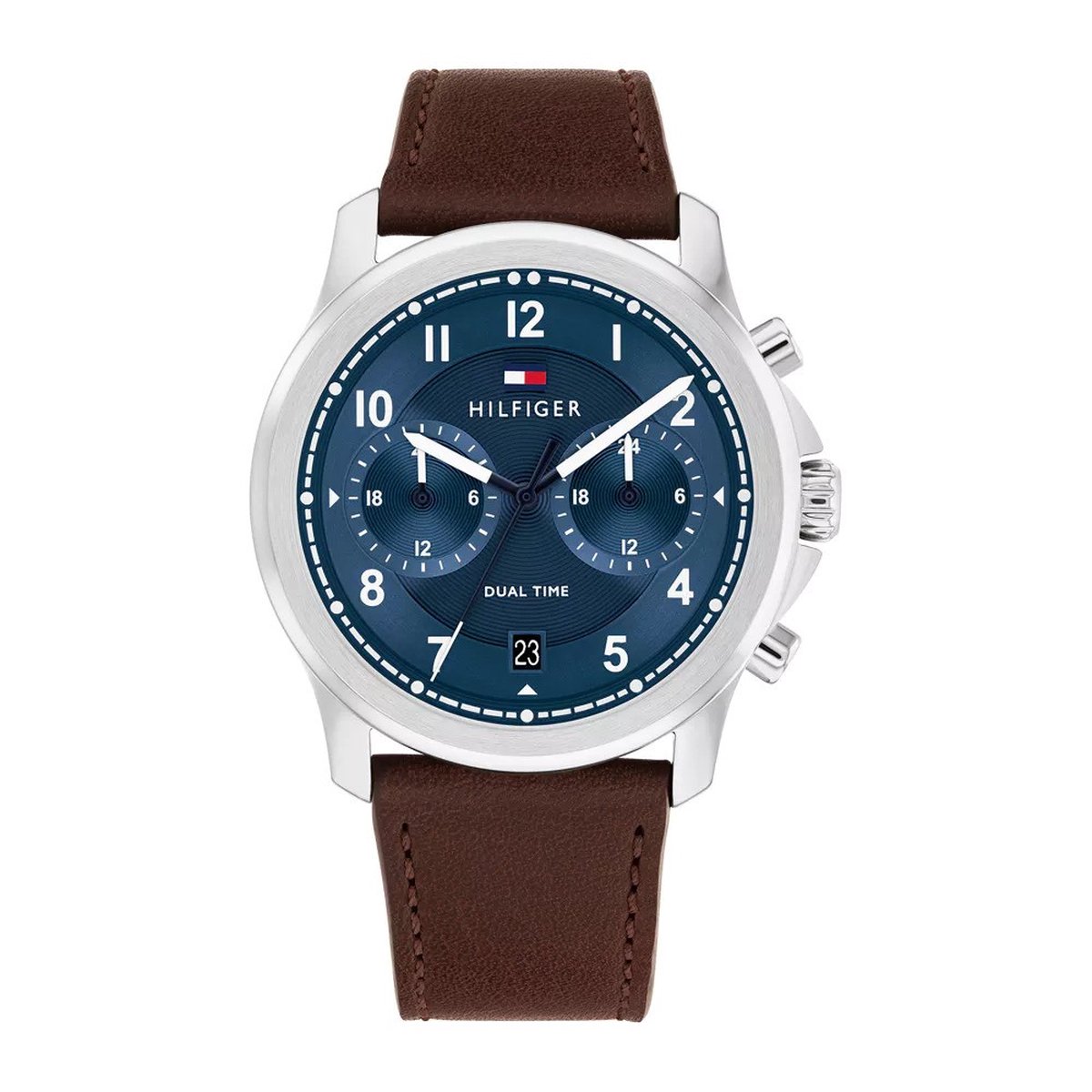 Tommy Hilfiger Wesley 1710625 Horloge - Leer - Bruin - Ø 42 mm