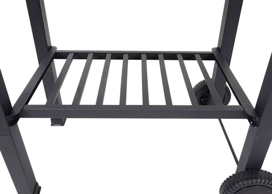 Barbecuetrolley MCW-K93, houtskool barbecue staander BBQ tuinbarbecue met deksel planken, staal, 110x100x51cm zwart van MCW — afbeelding 2