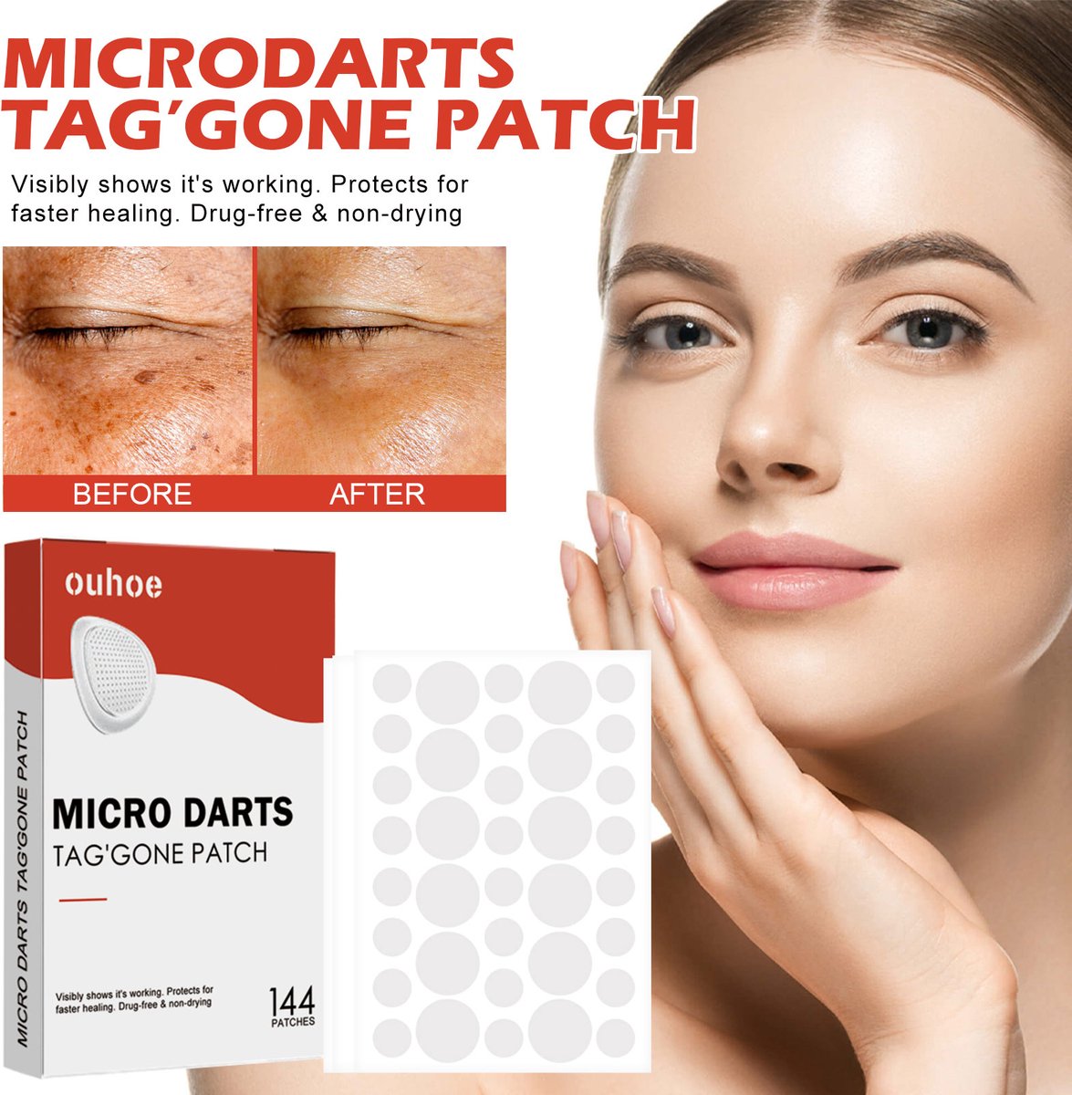 Goedkoopste Microdarts Tag'Gone Patch – Snelle Genezing & Bescherming, Zonder Medicatie