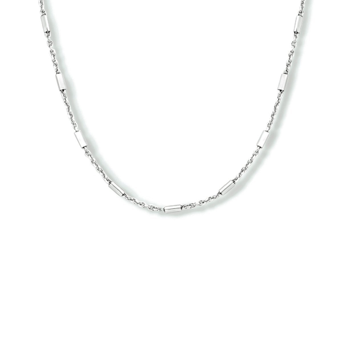 collier buisjes 1,3 mm 40 + 4 cm zilver gerhodineerd