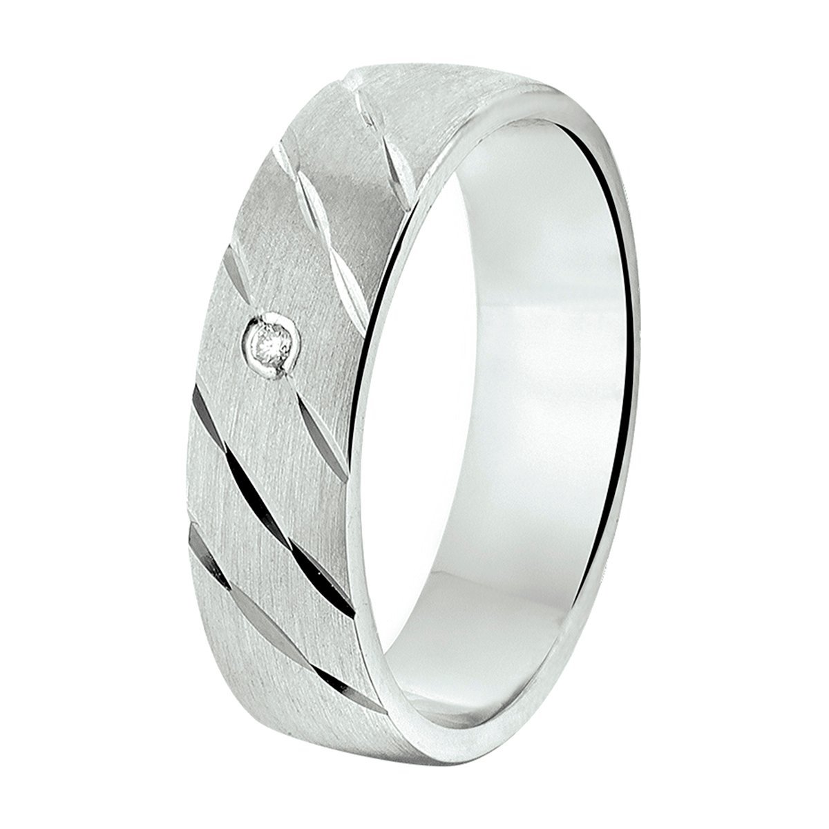 Gerhodineerd Zilver Ring A307 - 5 Mm 0.02Ct H Si 1315573