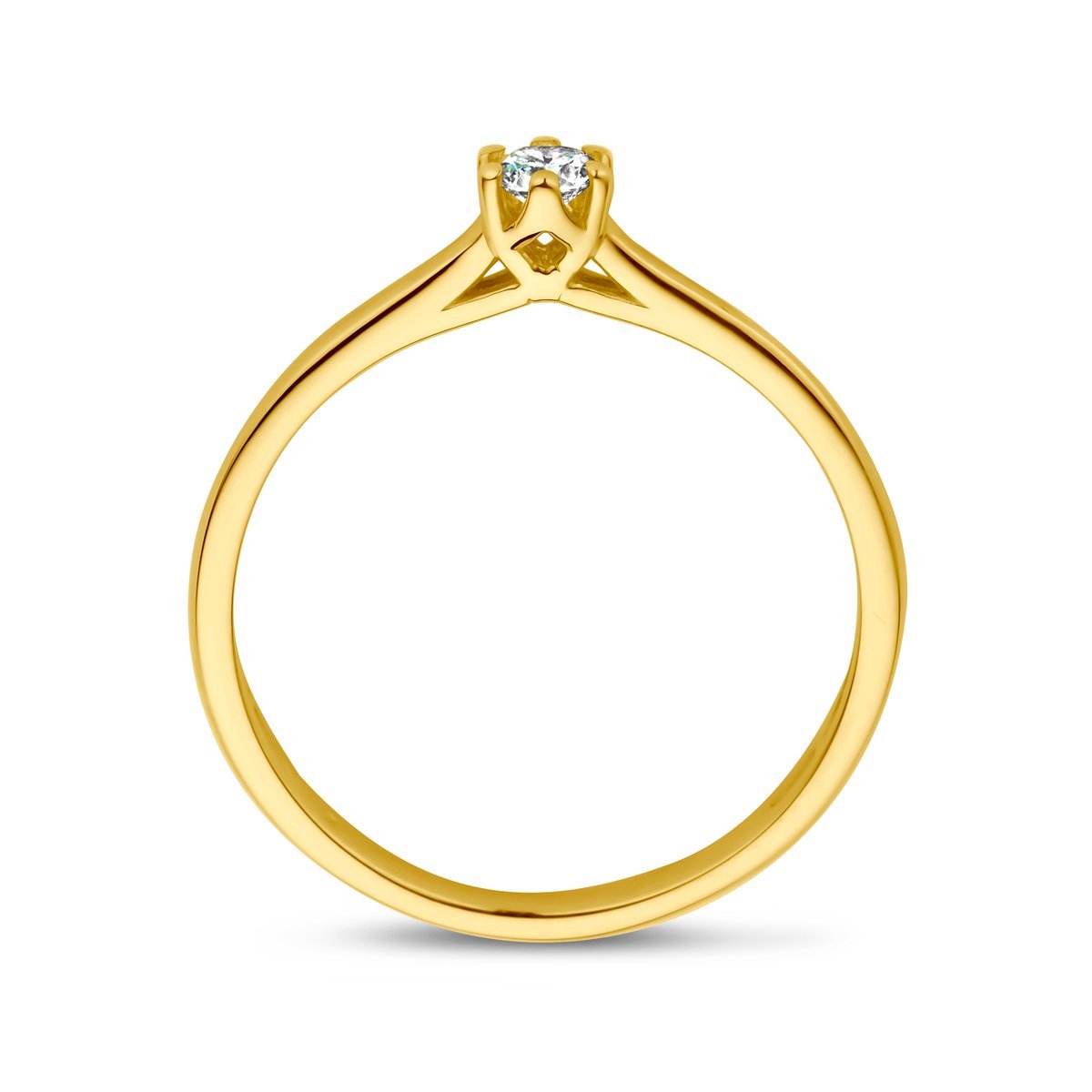 Aanzoeksring Diamant 0.10Ct H Si 14K Geelgoud