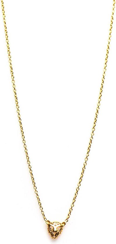 Karma Leopard Mark Silver Goldplated Ketting  (Lengte: 38.00-45.00 cm) - Goud