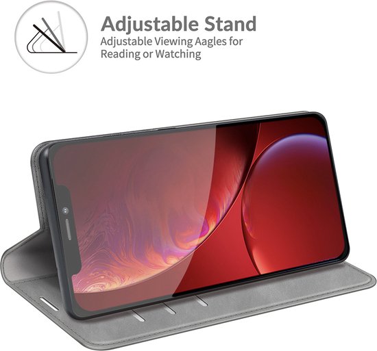 Coque iPhone 13 Pro - Bookcase portefeuille de Luxe (fermeture magnétique) - Grijs - Étui pour téléphone portable - Étui de téléphone Convient pour : iPhone 13 Pro