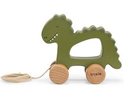 Trixie Houten Trekspeeltje - Mr. Dino - Voor de eerste stapjes - Babyspeelgoed - Voor Jongens & Meisjes - Dinosaurus