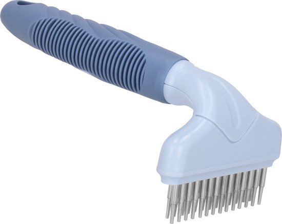 Brosse à épingles Springos | Brosse pour chien | Brosse pour chat | 14,5 cm | Bleu