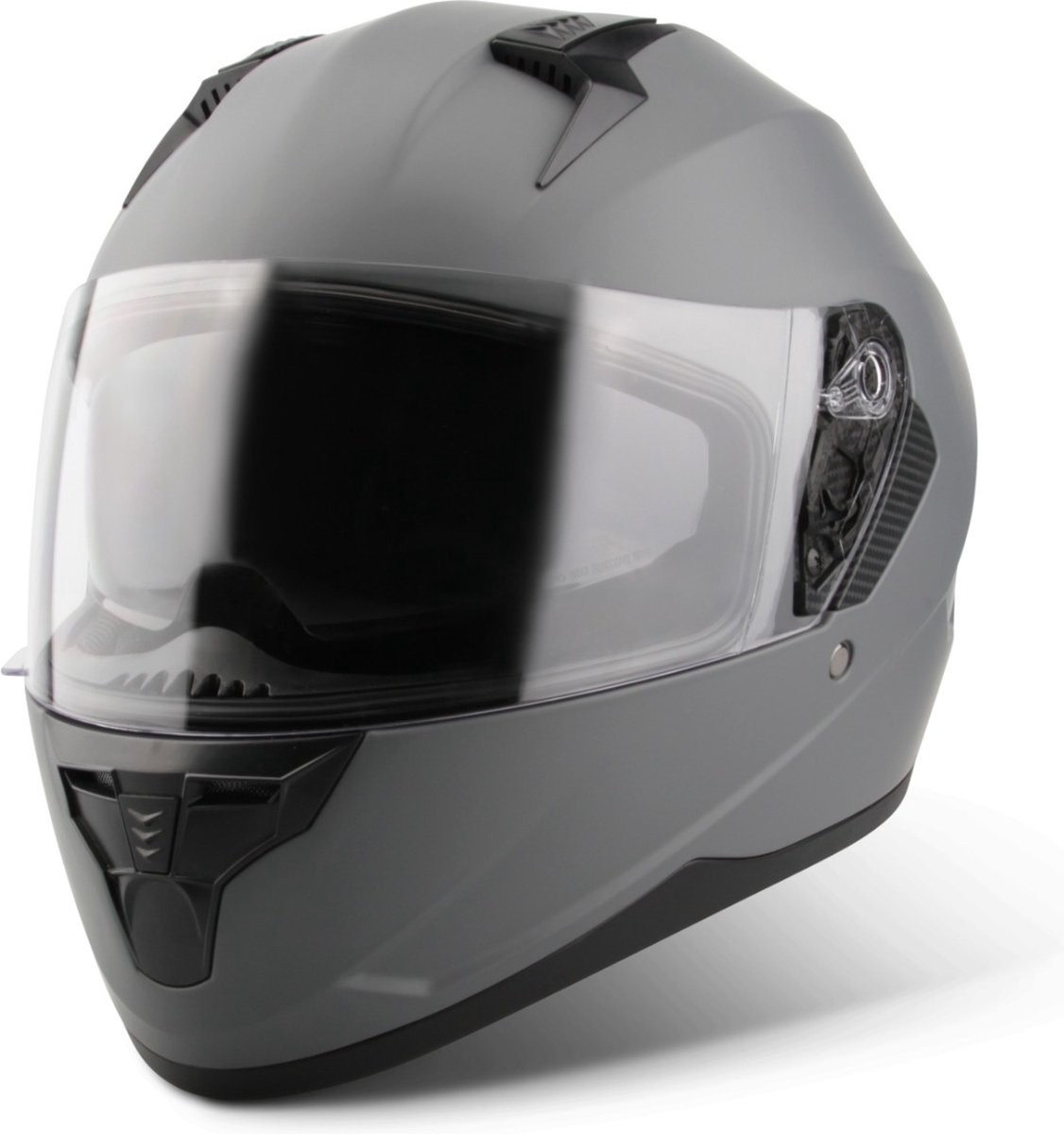 VINZ Kennet Integraalhelm met Zonnevizier - Helm vr Scooter, Motor, Brommer - Voor Heren & Dames - Titanium Grijs - S