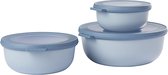 Récipients alimentaires Mepal Cirqula 3 pièces - 350, 750, 1250 ml - Bleu nordique