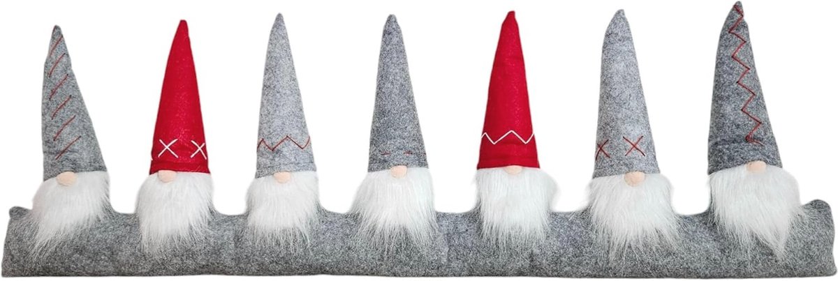 Decoratieve tochtstopper met kabouters - 90 x 30 cm - Energie-efficiënt en sfeervol