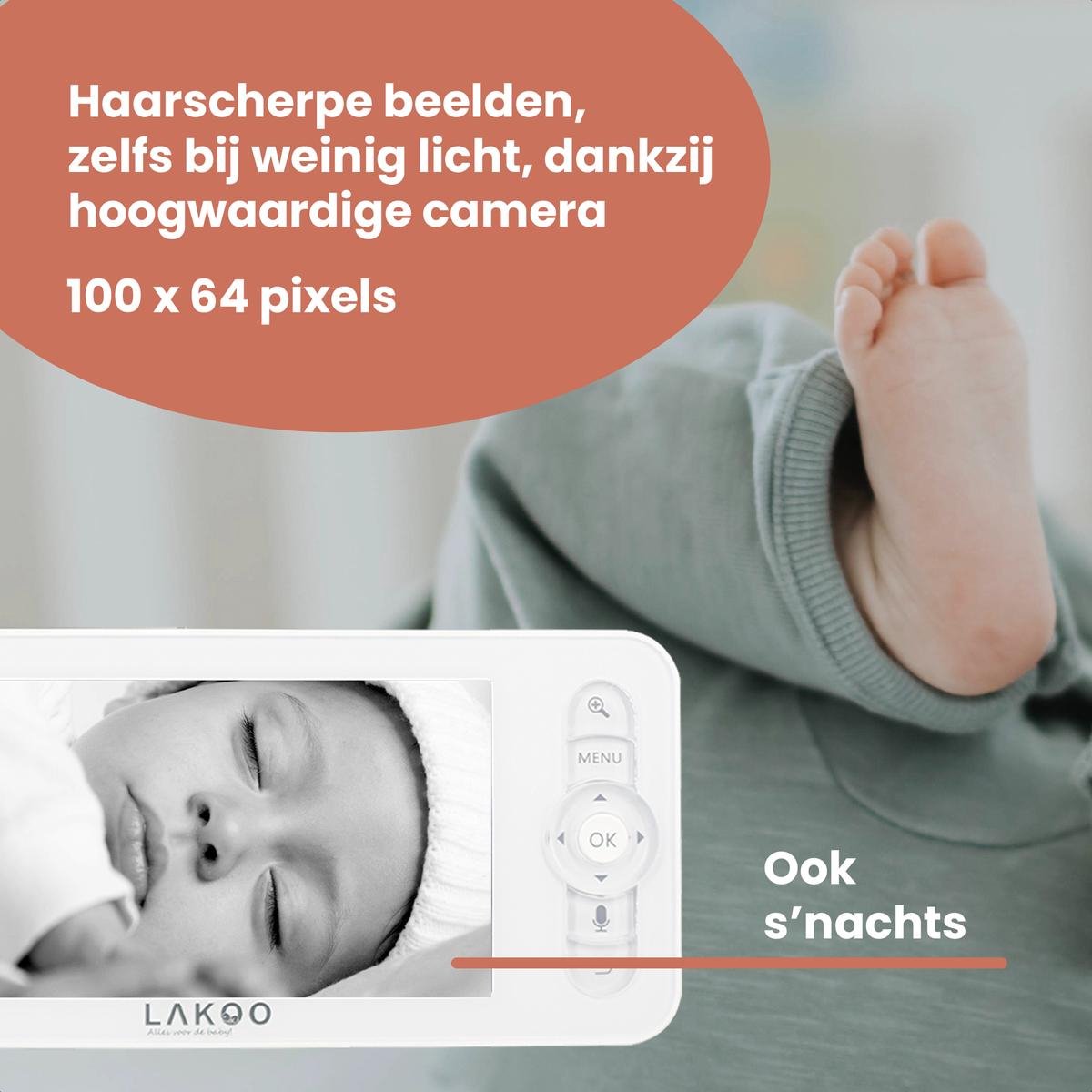 Afbeelding 3 van Lakoo Kitty Babyfoon - met Camera én App - met 5 inch scherm - nieuwe versie