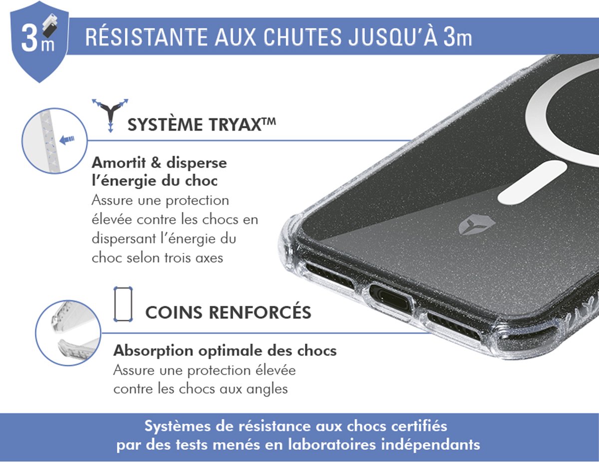 iPhone 16 Pro Max hoesje transparant Air Cushion valbescherming 3m Tryax 3D systeem glitter - Afbeelding 3