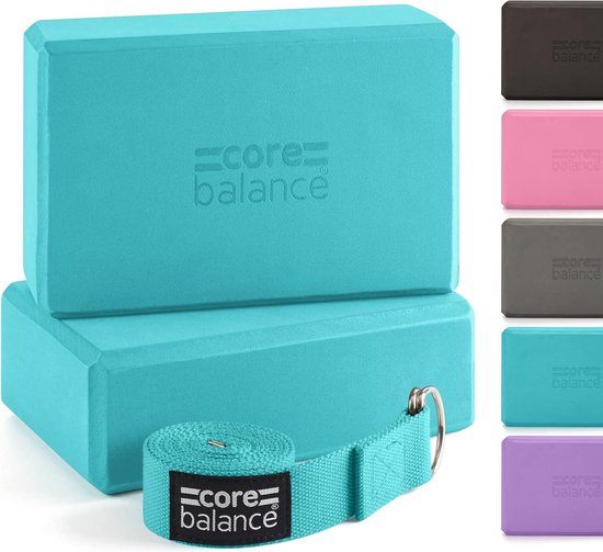 Myga Yoga-starterset, 6 mm, antislip, yogamat, yogablok en riem, starterskit voor beginners in pilates, oefeningen en fitness, ontwerp naar keuze (bloesem